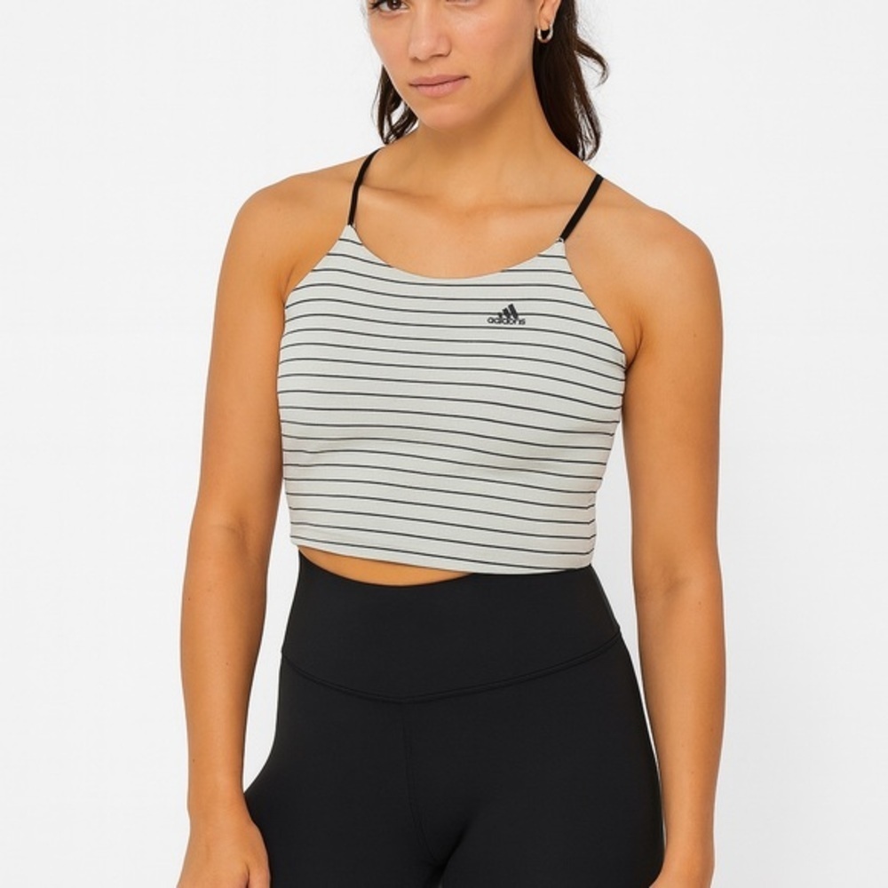 Pick 2/$15 Adidas Gray and Black Striped Tank Top
